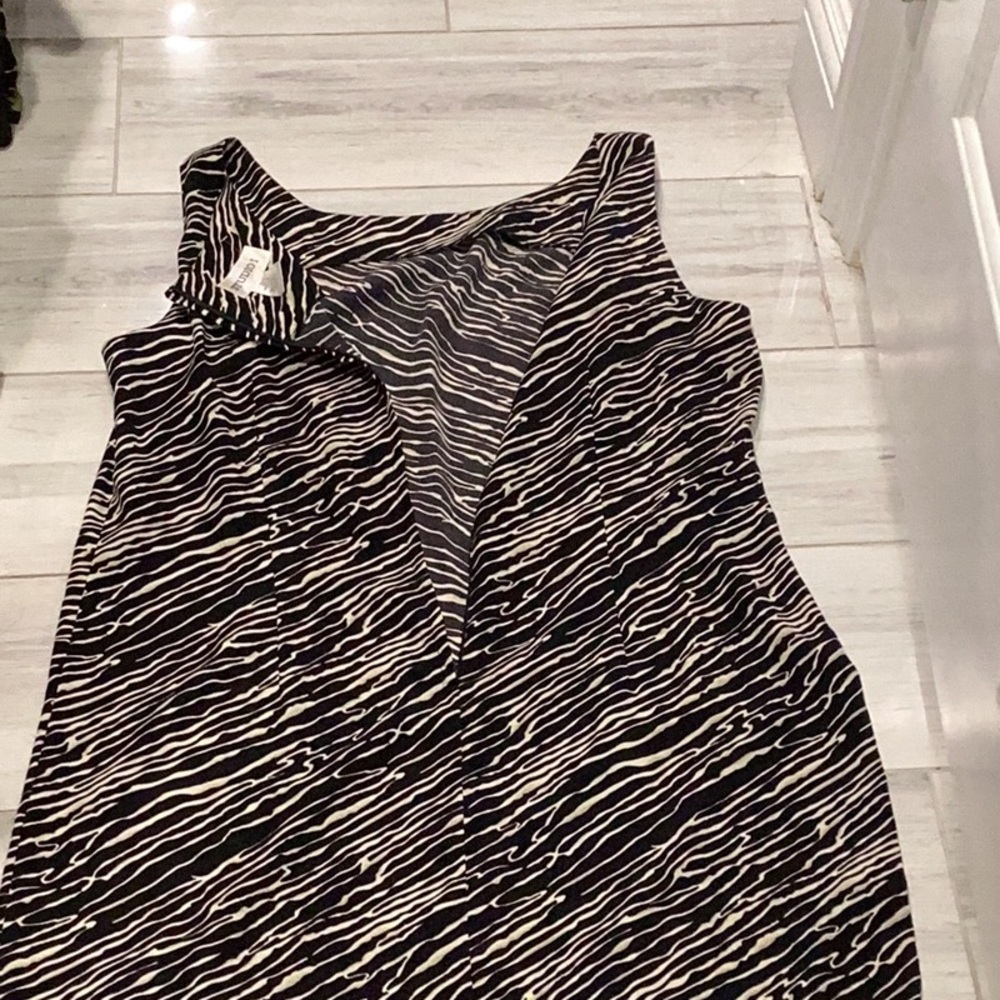 Black and White Patterned Women's Dress